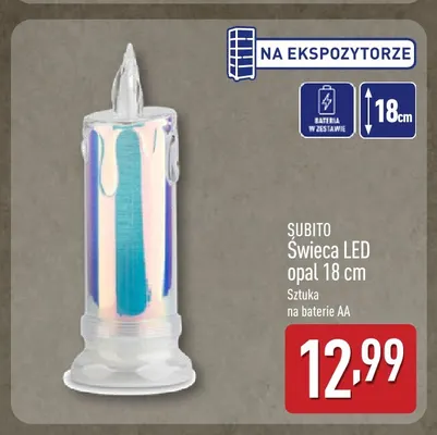 Świeca LED opal 18 cm Subito promocja w Aldi