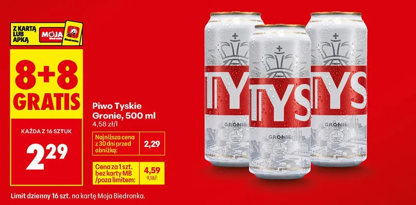 Piwo Tyskie Gronie promocja w Biedronka