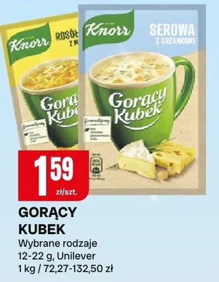Zupa gorący kubek serowa z makaronem promocja w Chorten