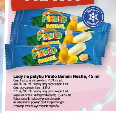 Lody na patyku Pirulo Banani Nestlé promocja w Twój Market