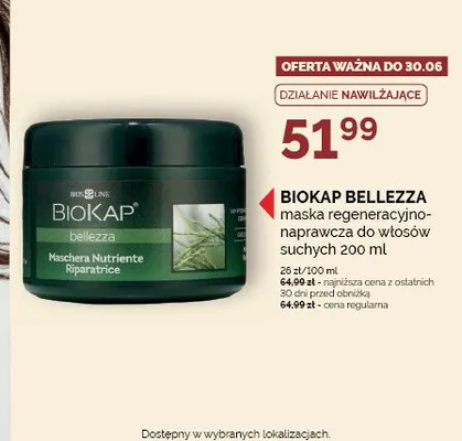 Maska regeneracyjno-naprawcza do włosów suchych BIOKAP BELLEZZA promocja w Ziko Dermo
