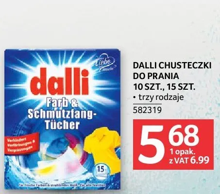 Chusteczki Dalli do prania 10 szt., 15 szt. promocja w Selgros
