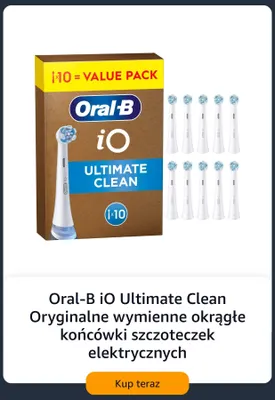 Końcówki do szczoteczek elektrycznych wymienne okrągłe Oral-B iO Ultimate Clean 10-pak promocja w Amazon