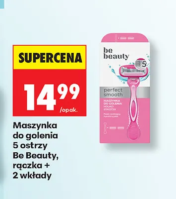 Maszynka do golenia 5 ostrzy Be Beauty rączka + 2 wkłady promocja w Biedronka