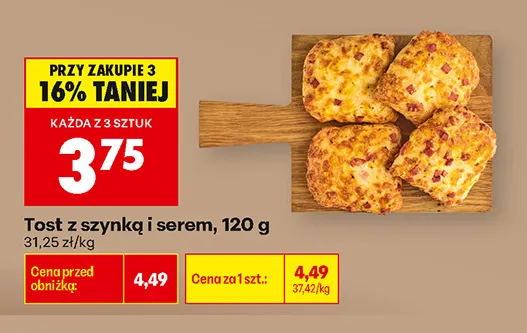 Tost z szynką i serem promocja w Biedronka