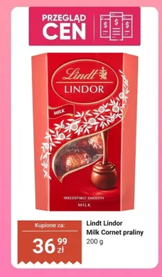 Praliny Lindor Milk Cornet  promocja w Biedronka