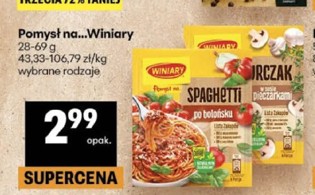 Pomysł na Spaghetti po bolońsku Winiary promocja w Delikatesy Centrum