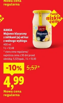 Majonez klasyczny z żółtkami jaj od kur z wolnego wybiegu Kania promocja w Lidl