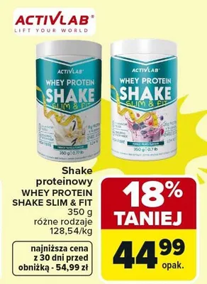 Shake proteinowy Whey Protein Shake Slim & Fit różne rodzaje promocja w Carrefour