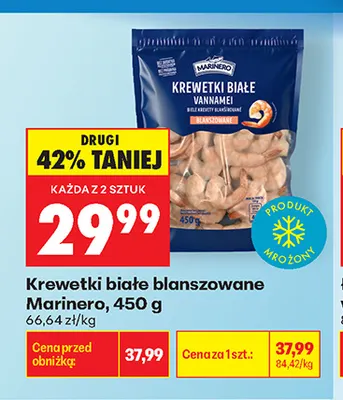 Krewetki białe blanszowane Marinero promocja w Biedronka