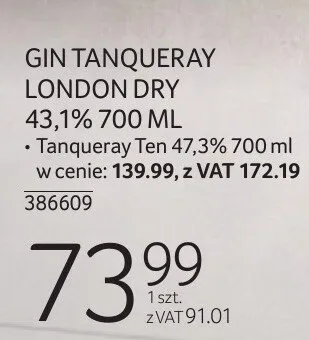 Gin London Dry 43,1% promocja w Selgros