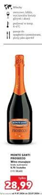 Wino musujące Monte Santi Prosecco białe wytrawne promocja w Kaufland