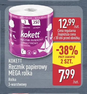 Ręcznik papierowy Kokett MEGA rolka promocja w Aldi