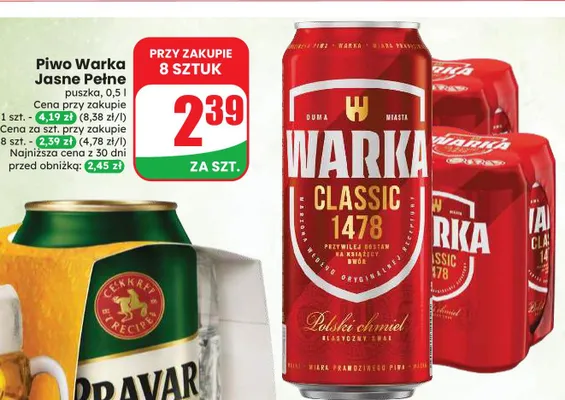 Piwo Warka promocja w Dino