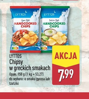 Chipsy o smaku tzatziki Handcooked Chips Lyttos promocja w Aldi