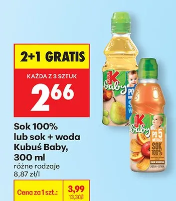 Sok + woda promocja w Biedronka