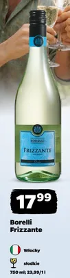 Wino Borelli Frizzante słodkie Włochy promocja w Netto