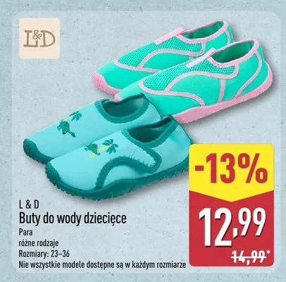 Buty do wody dziecięce L & D promocja w Aldi