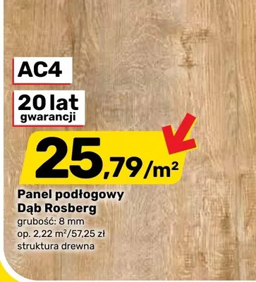 Panel podłogowy Dąb Rosberg promocja w Bricomarche