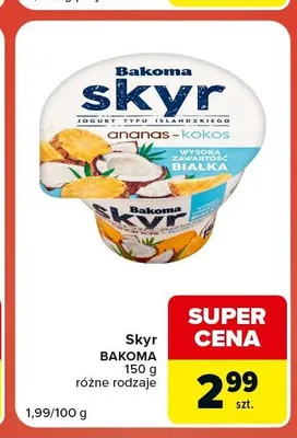 Jogurt Skyr Bakoma promocja w Carrefour Market