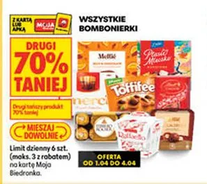 Bombonierki Wróbel, Toffifee, Merci, Michalki, Goplana, Solidarność promocja w Biedronka