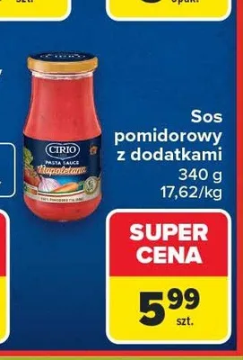Sos pomidorowy z dodatkami Cirio Napoletana promocja w Carrefour