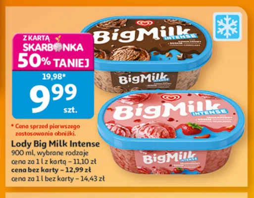 Lody Big Milk Intense czekoladowe promocja w Auchan