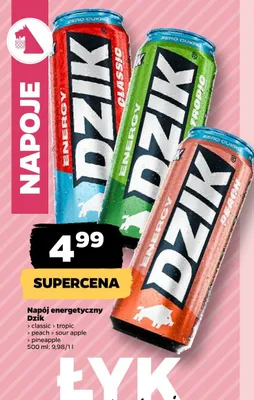 Napój energetyczny Dzik classic promocja w Netto