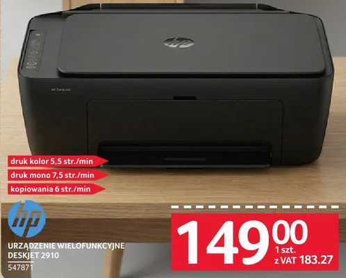 Urządzenie wielofunkcyjne HP Deskjet 2910 promocja w Selgros