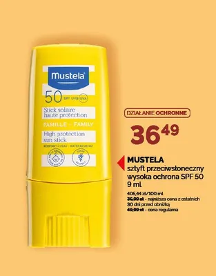 Sztyft przeciwsłoneczny wysoka ochrona SPF 50 MUSTELA promocja w Ziko Dermo