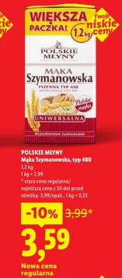 Mąka Szymanowska typ 480 Polskie Młyny promocja w Lidl