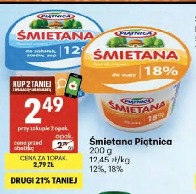 Śmietana Piątnica promocja w Delikatesy Centrum