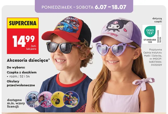 Czapka z daszkiem dziecięca promocja w Biedronka