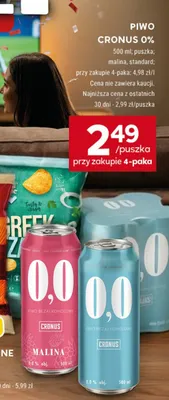 Piwo bezalkoholowe Cronus Standard promocja w Stokrotka