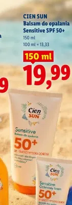 Balsam do opalania Sensitive SPF 50+ Cien Sun promocja w Lidl