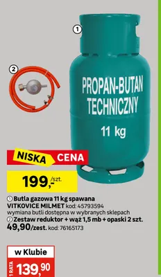Butla gazowa 11 kg spawana Vitkovice Milmet promocja w Leroy Merlin