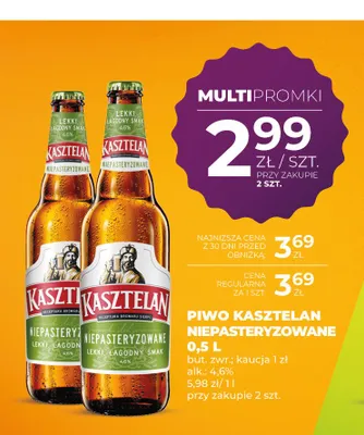 Piwo Kasztelan Niepasteryzowane promocja w Duży Ben
