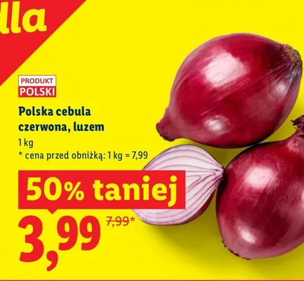 Cebula czerwona, luzem promocja w Lidl