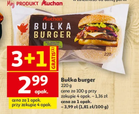 Bułka burger Auchan promocja w Auchan
