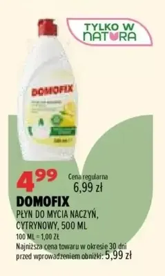 Płyn do mycia naczyń cytrynowy Domofix promocja w Drogerie Natura
