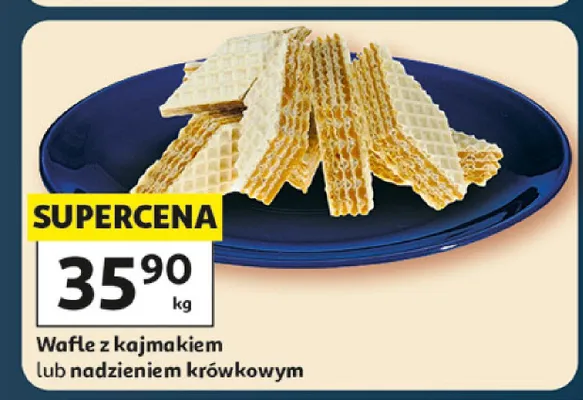 Wafle z nadzieniem krówkowym promocja w Auchan