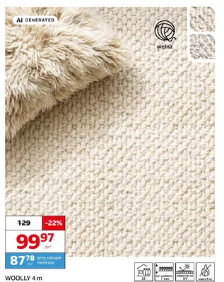 Wykładzina dywanowa Woolly 4 m promocja w Komfort