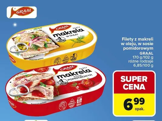 Filety z makreli w sosie pomidorowym GRAAL promocja w Carrefour