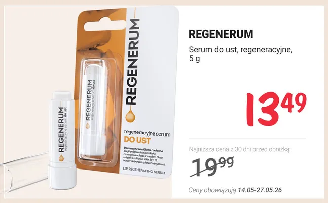 Serum do ust regeneracyjne Regenerum promocja w Rossmann