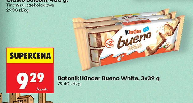 Batoniki Kinder Bueno White 3-pak promocja w Biedronka