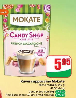 Kawa cappuccino Candy Shop French Macaroons promocja w Dino