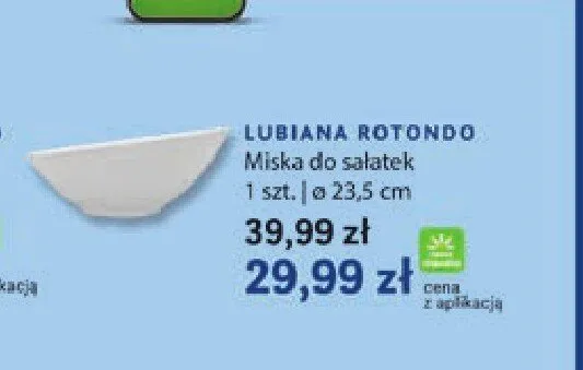 Miska do sałatek Lubiana Rotondo ø 23,5 cm promocja w Stokrotka