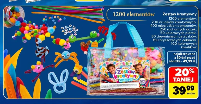 Zestaw kreatywny 1200 elementów Beniamin promocja w Carrefour