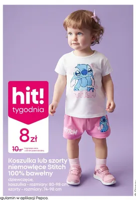 Koszulka niemowlęca Stitch 100% bawełny dziewczęca rozmiary: 80-98cm promocja w Pepco