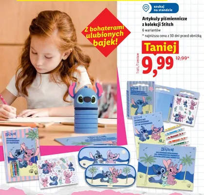 Artykuły piśmiennicze Disney Stitch promocja w Lidl